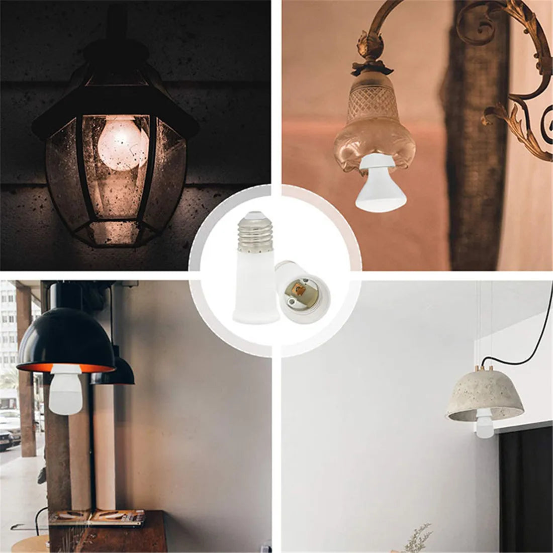 DecorBites™ E27 to E27 Socket Extender Medium Base Lamp Adapter