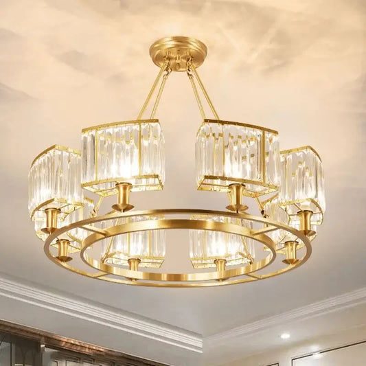 ثريا كريستال نحاسية من DecorBites™: إضاءة سقف LED عصرية لديكور المنزل والأجواء، وغرف المعيشة، وغرف الطعام، وغرف النوم