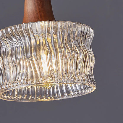 Nordic Wood and Glass Pendant Light