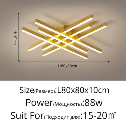 DecorBites™ Gold Black Aluminum LED Chandeliers for Bedroom Dining Living Room Lighting