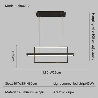 DecorBites™ LED Rectangle Pendant Lights for Dining Room and Kitchen