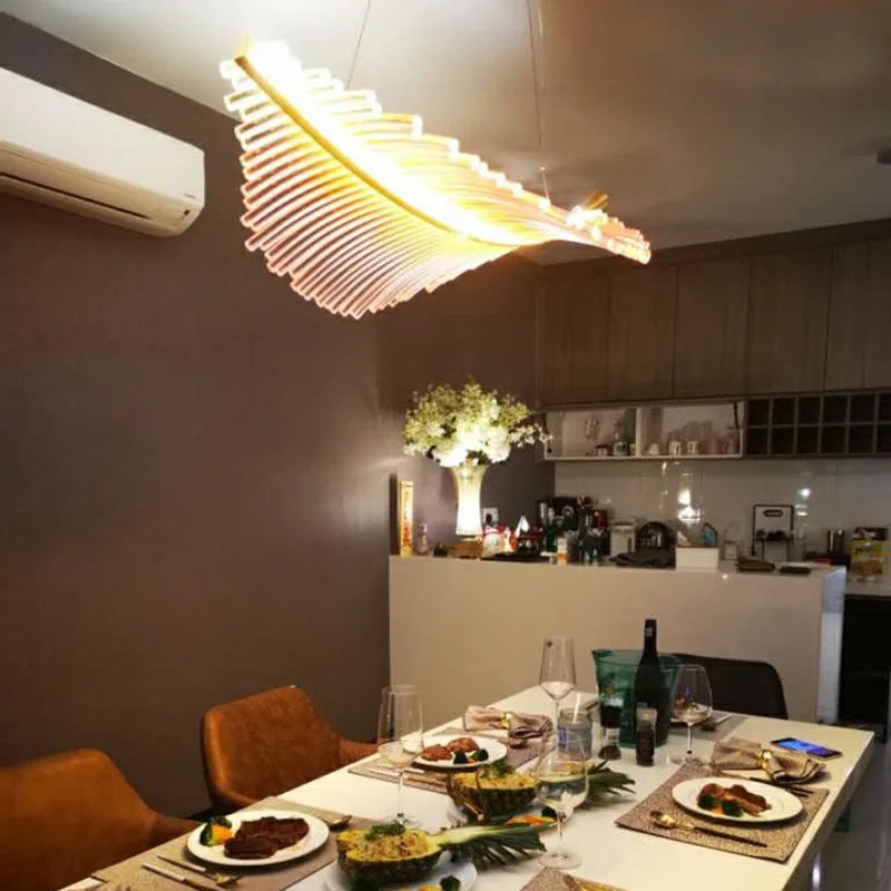 DecorBites™ Leaf-Shaped Dining Table Chandelier | Art Decor Room Lustres