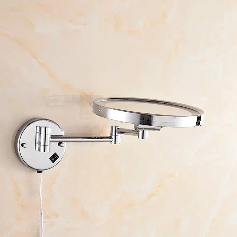 DecorBites™ LED Makeup Mirror 8" Round Wall Mounted Magnifying Bathroom Mirror