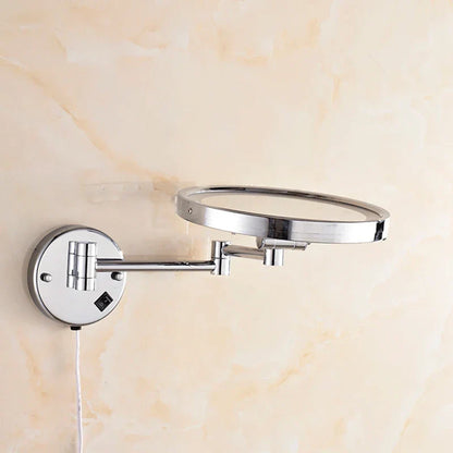 DecorBites™ LED Makeup Mirror 8" Round Wall Mounted Magnifying Bathroom Mirror