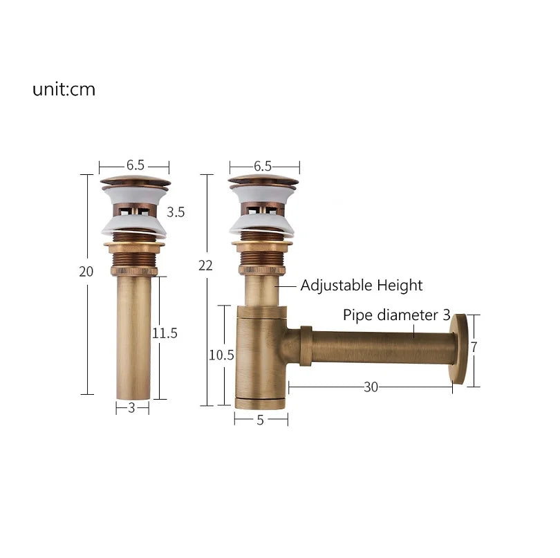 DecorBites™ Brass Air Isolation Deodorant Basin Drain Pipe - Anti-Spill Water Drain