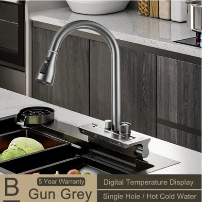 DecorBites™ Digital Display Pull Out Kitchen Faucet
