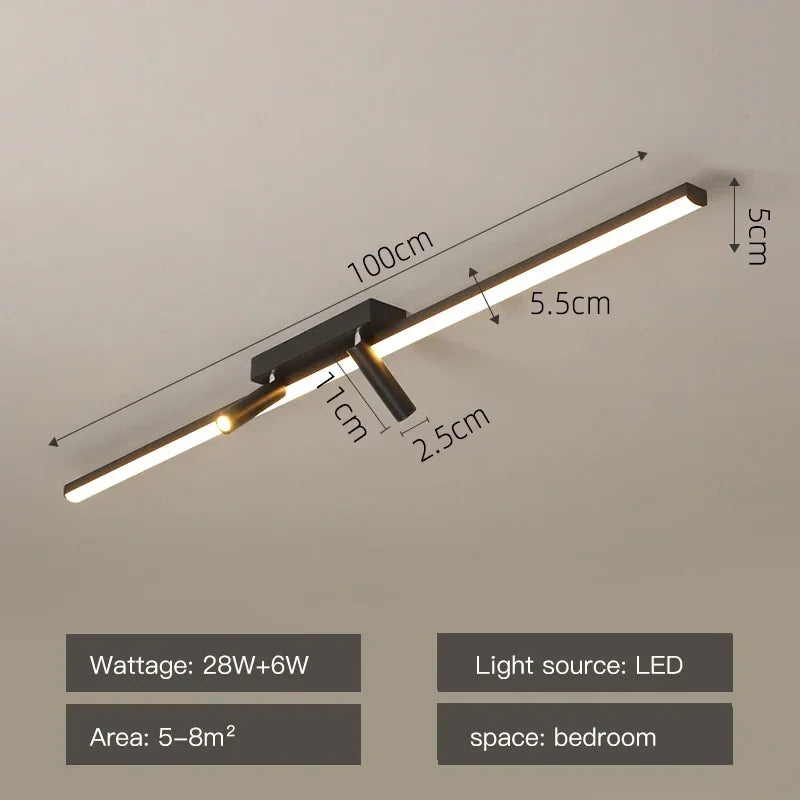 ثريات DecorBites™‎ LED ذات الشريط الأكريليكي الأسود لغرفة المعيشة الداخلية وغرفة الطعام