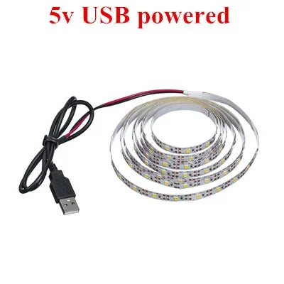 شريط إضاءة LED من DecorBites™ 2835 DC USB 5V مرن 50 سم - 5 متر أبيض/دافئ لخلفية التلفزيون ضوء ليلي