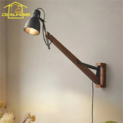 Wood Swing Arm Lamp
