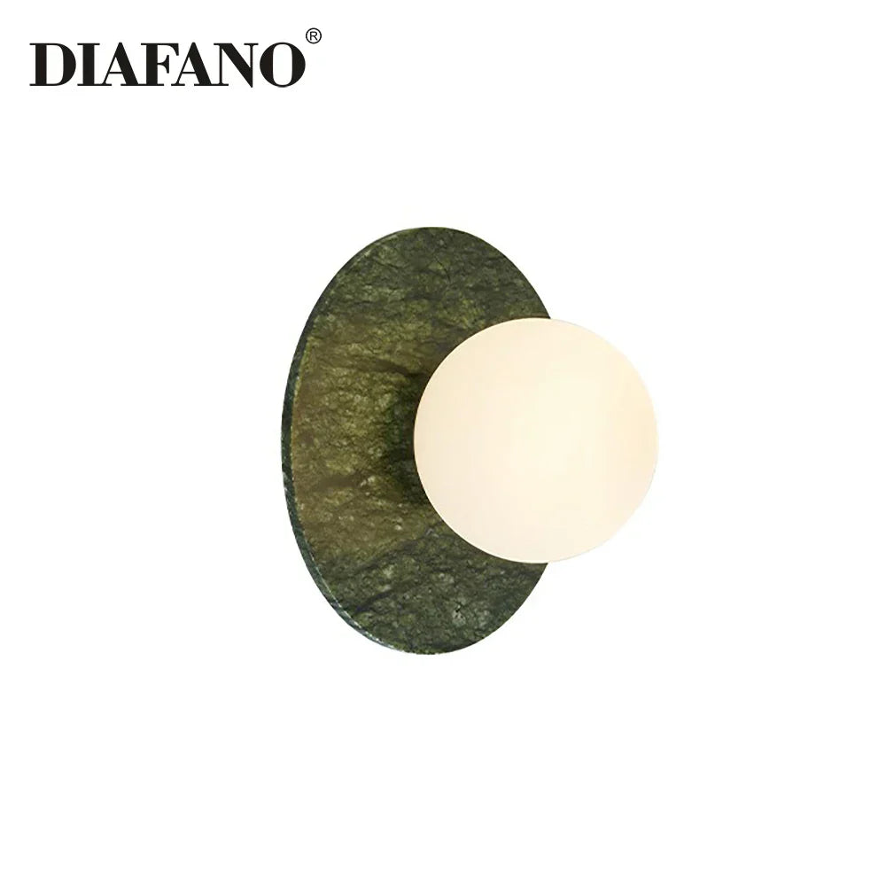 Lámpara de pared LED DecorBites™ de mármol verde para una decoración de sala de estar de lujo
