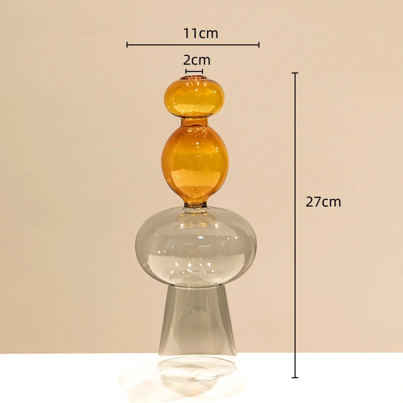 DecorBites™ Double Glazing Stained Glass Vase Hydroponic Terrarium Home Decor Floral Arrangement