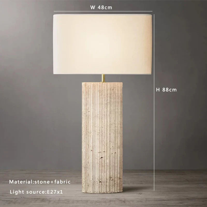 Lámpara de mesa de tela de piedra marrón grande Decorbites™ para decoración del hogar en sala de estar o dormitorio