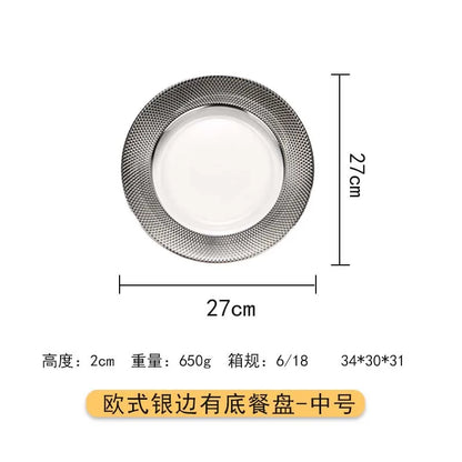 DecorBites™ Glass Steak and Pasta Plate - Versatile Tableware for Household