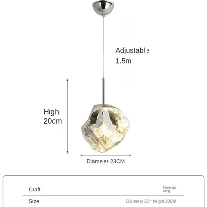DecorBites™ Ice Glass Pendant Light for Hallway Dining Living Bedroom - Modern Hanging Lamp