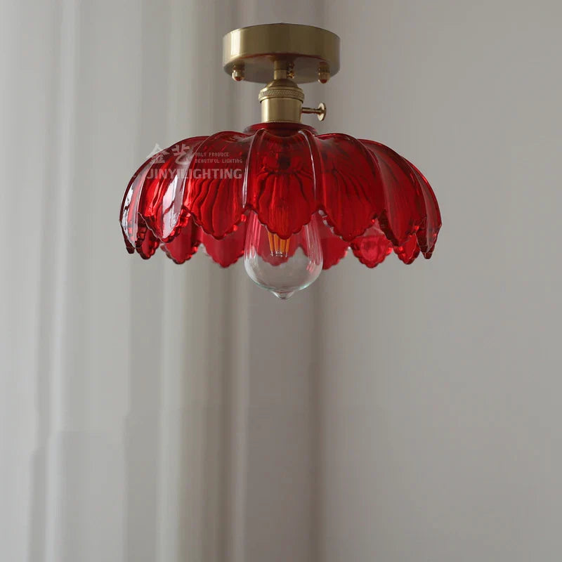 Lámpara colgante industrial de cristal DecorBites™: Lámpara estilo loft con casquillo de cobre para decoración del hogar.