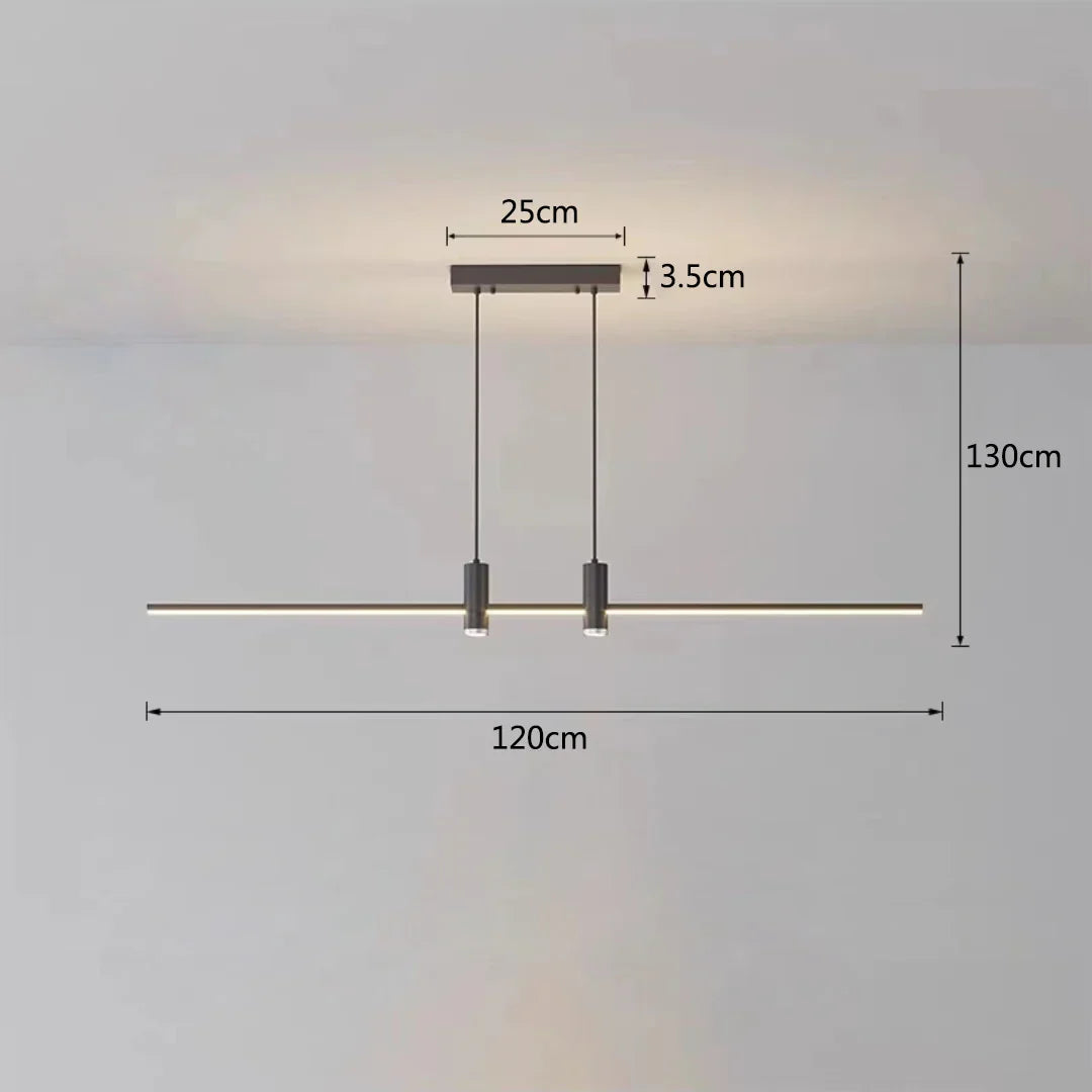 ثريا جزيرة غرفة الطعام LED باللونين الأسود والذهبي من DecorBites™: مصباح معلق عصري بسيط للمطبخ