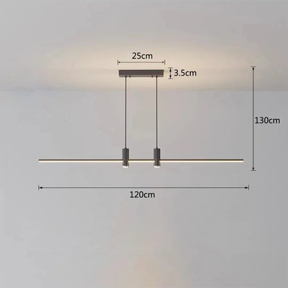 ثريا جزيرة غرفة الطعام LED باللونين الأسود والذهبي من DecorBites™: مصباح معلق عصري بسيط للمطبخ