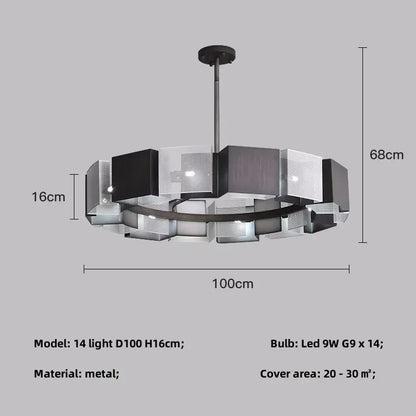 DecorBites™ Black Metal Loft LED Chandelier: Modern Indoor Pendant Lamp Fixture Home Lighting