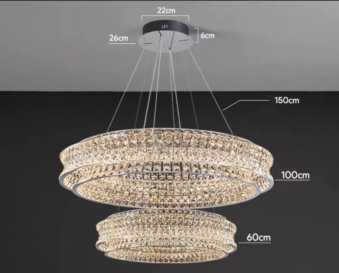 DecorBites™ K9 Crystal Luxury Chandelier for Restaurant Bar Hotel LED Lamps