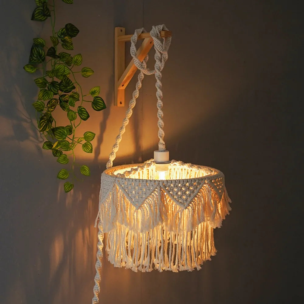 DecorBites™ Hemp Rope LED Pendant Lamp with E27 Base for Boho Industrial Farmhouse Decor