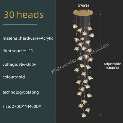 DecorBites™ Butterfly Acrylic Chandelier Modern Ceiling Light Pendant Lamp for Living Room