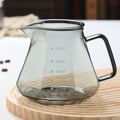 Decorbites™ Glas-Kaffeekanne Oktaedrischer Topf für Tee/Kaffee, 400/600 ml Wiederverwendbares Kaffeegeschirr