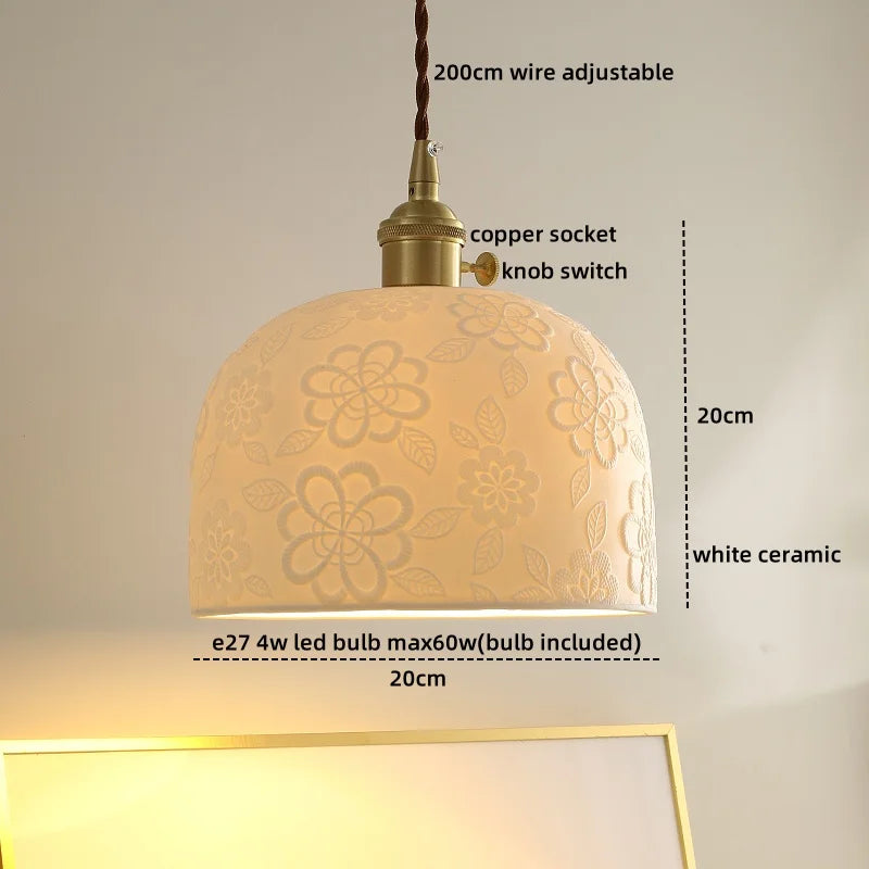 DecorBites™ Ceramic LED Pendant Lights, Nordic Chandelier for Home, Dining, Bedroom & Bar