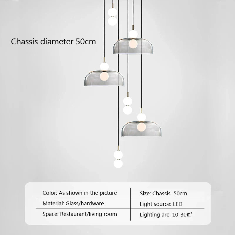 DecorBites™ Glass Ball Pendant Light: Modern Decor for Duplex Stairwells, Living Room, Bedroom