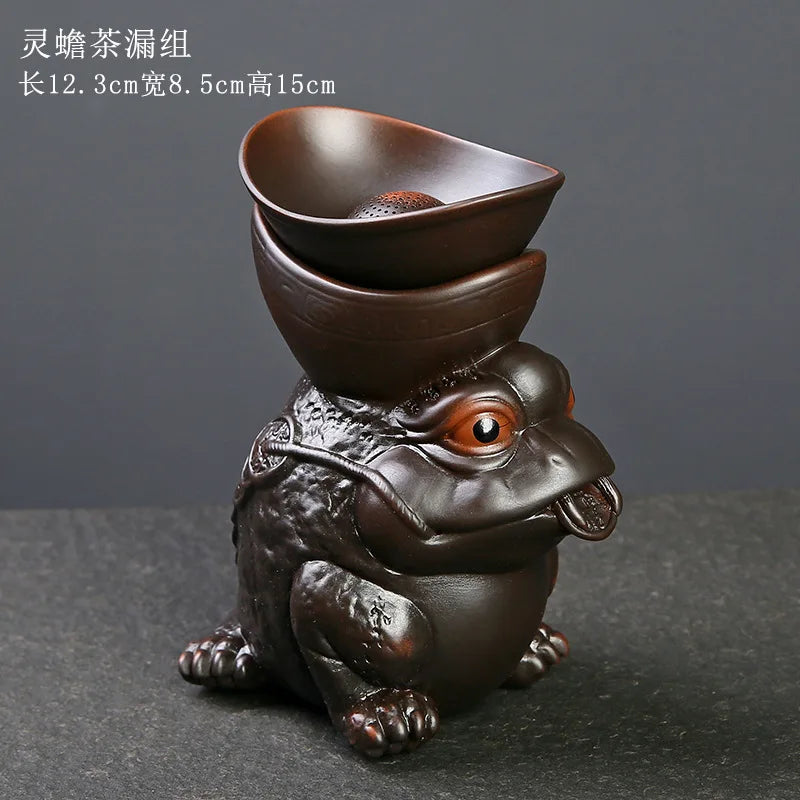 Decorbites™ Drachen-Teeblatt-Trichterfilter für Kung-Fu-Tee, Keramik-Tischdekoration