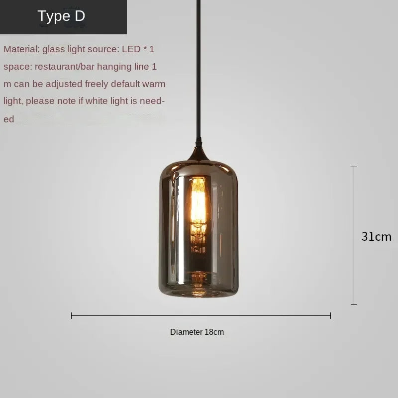 DecorBites™ LED Glass Pendant Chandelier for Kitchen Dining Bar Décor