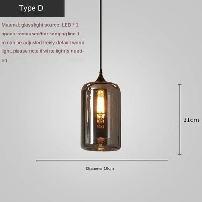 DecorBites™ LED Glass Pendant Chandelier for Kitchen Dining Bar Décor