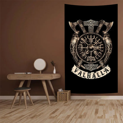 Decobites Psychedelic Viking Symbols Hanging Tapestries Home Wall Decor Hippie Witchcraft Tapiz