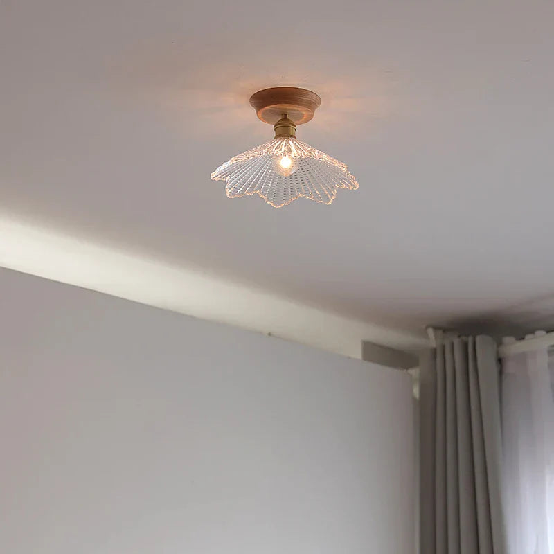 Lámpara de techo LED de vidrio y madera Decorbites™ para iluminación y decoración del hogar