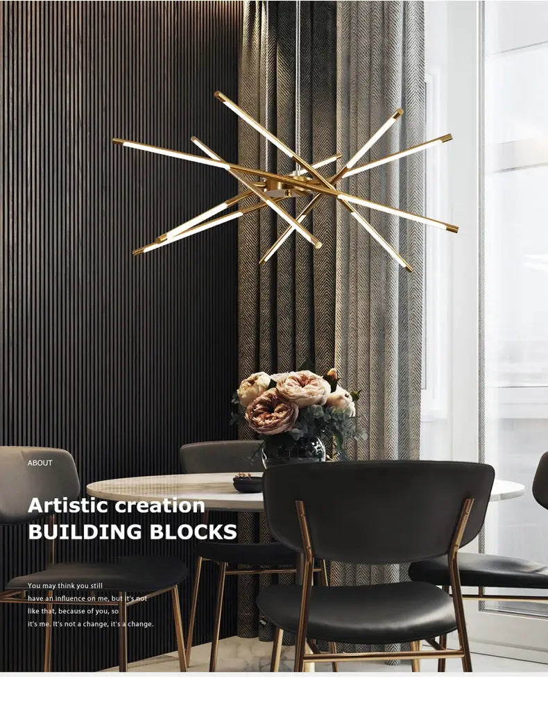 DecorBites™ Nordic Geometry LED Chandelier with Remote Control