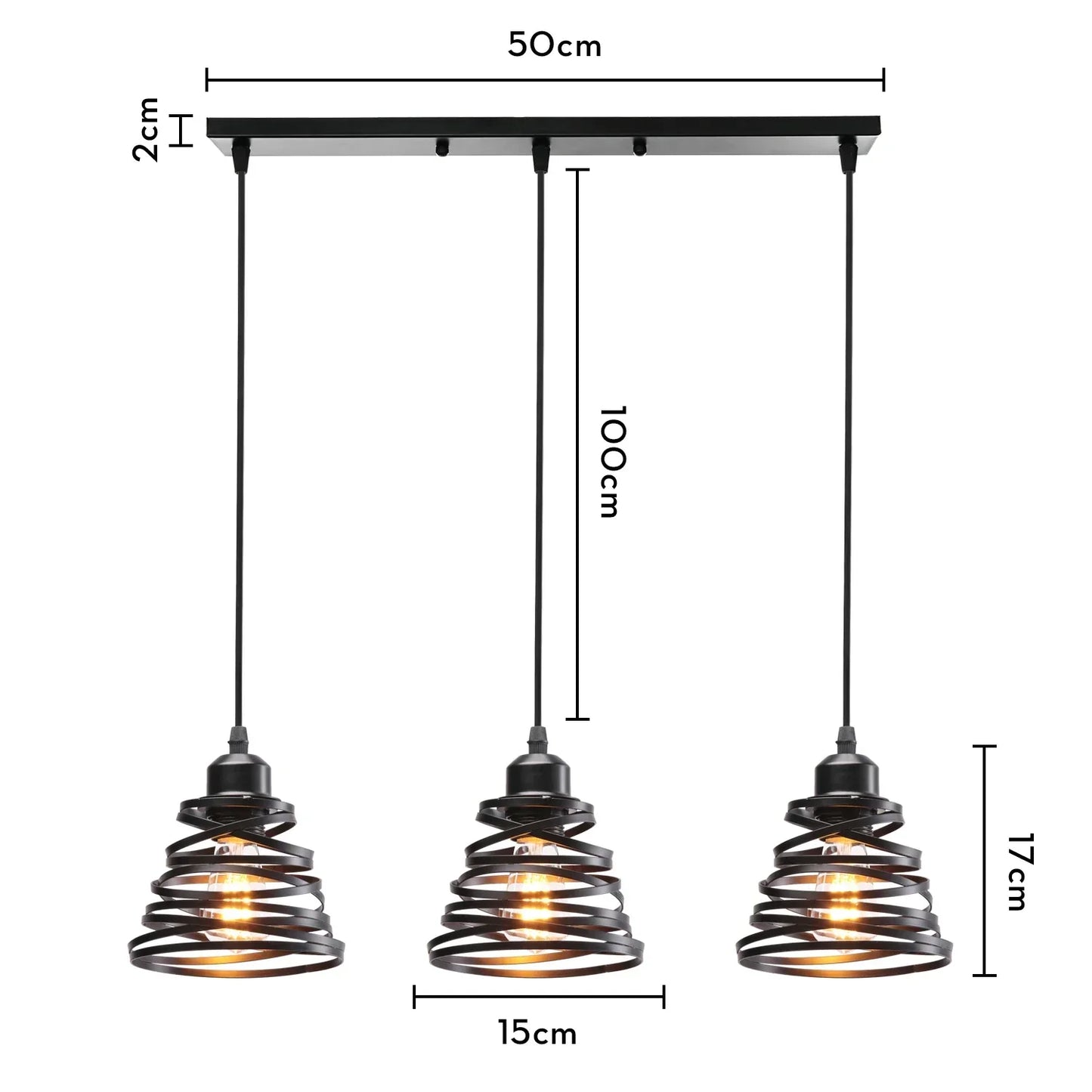 DecorBites™ Industrial Wood Pendant Chandelier for Dinning Living Room Kitchen LED Fixture