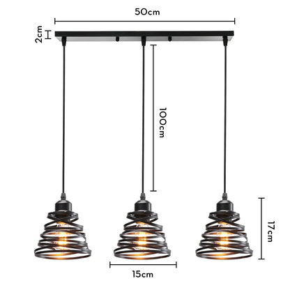DecorBites™ Industrial Wood Pendant Chandelier for Dinning Living Room Kitchen LED Fixture