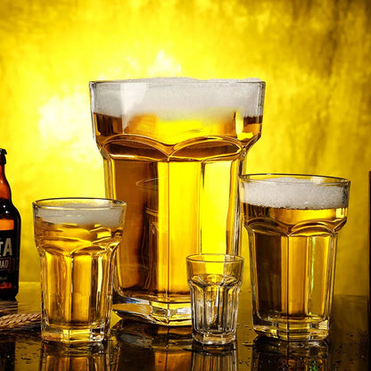 DecorBites™ Large Glass Beer Mug | Creative Transparent Glass Cup | Home Decor Gift