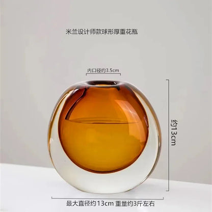 DecorBites™ Crystal Glass Flower Terrarium Vase: Home Decoration & Floral Accessory