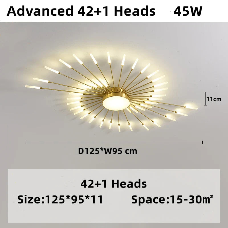 Lámpara de araña LED DecorBites™ con diseño de fuegos artificiales: Lámparas colgantes modernas de estilo nórdico para salón y dormitorio