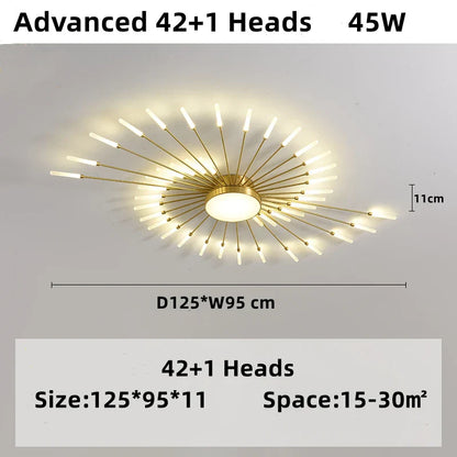 Lámpara de araña LED DecorBites™ con diseño de fuegos artificiales: Lámparas colgantes modernas de estilo nórdico para salón y dormitorio