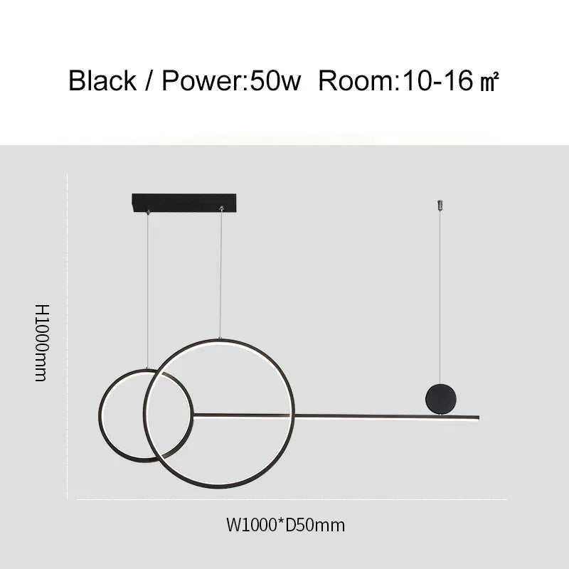 Decorbites™ Lineares Ring-Lüster | LED-Beleuchtung für Kücheninsel und Esszimmer