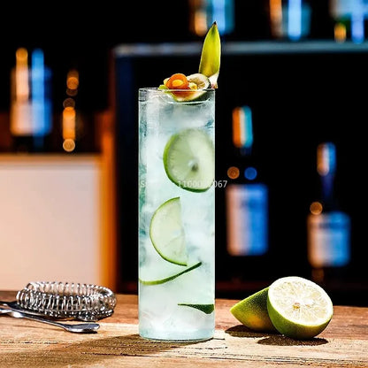 DecorBites™ Japanese Style Highball Long Drinking Glasses Set of 6