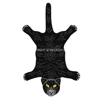 DecorBites™ Boho Black Bear Rug 80x120cm: Hand Tufted Animal Shaped Area Carpet
