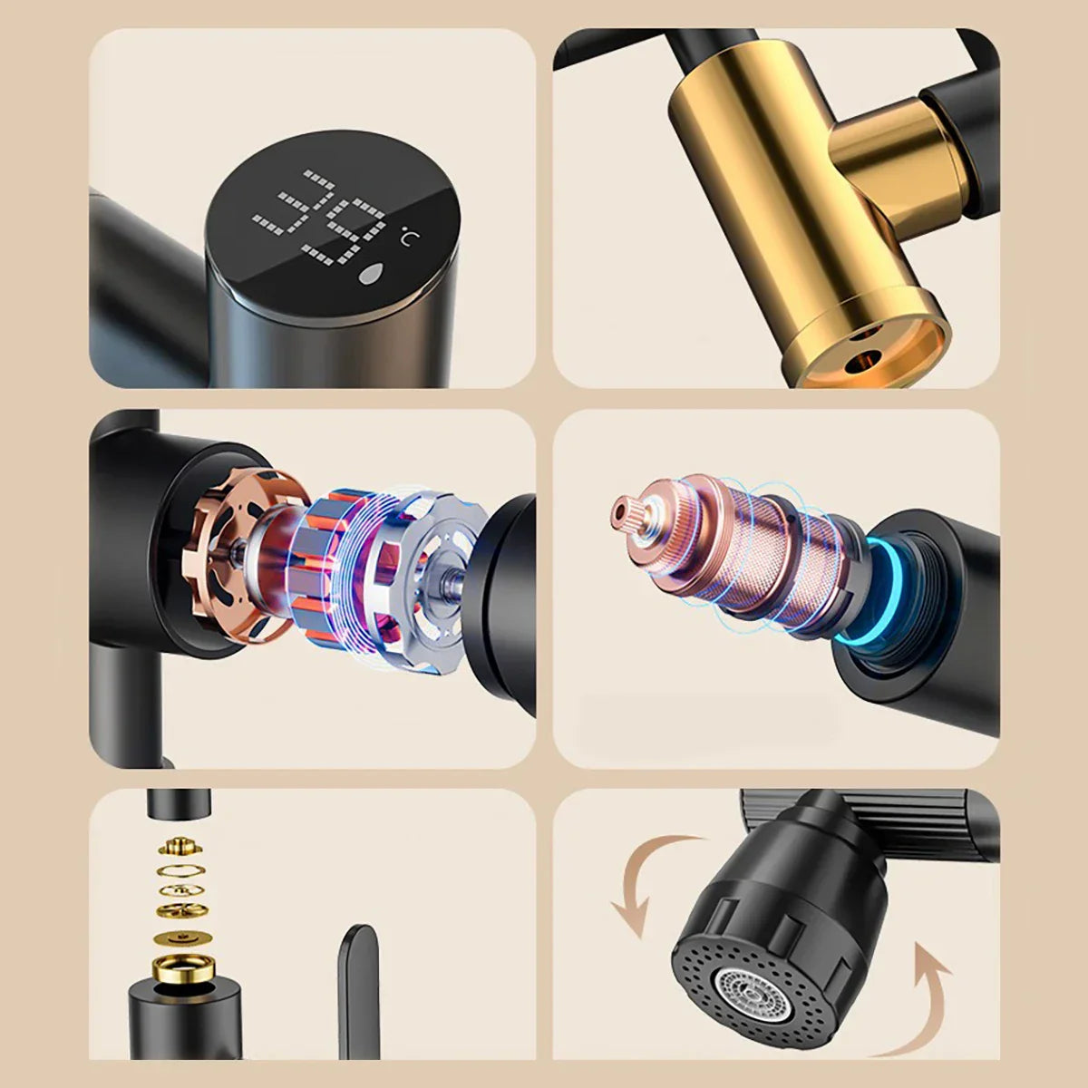 LED Stream Sprayer Faucet