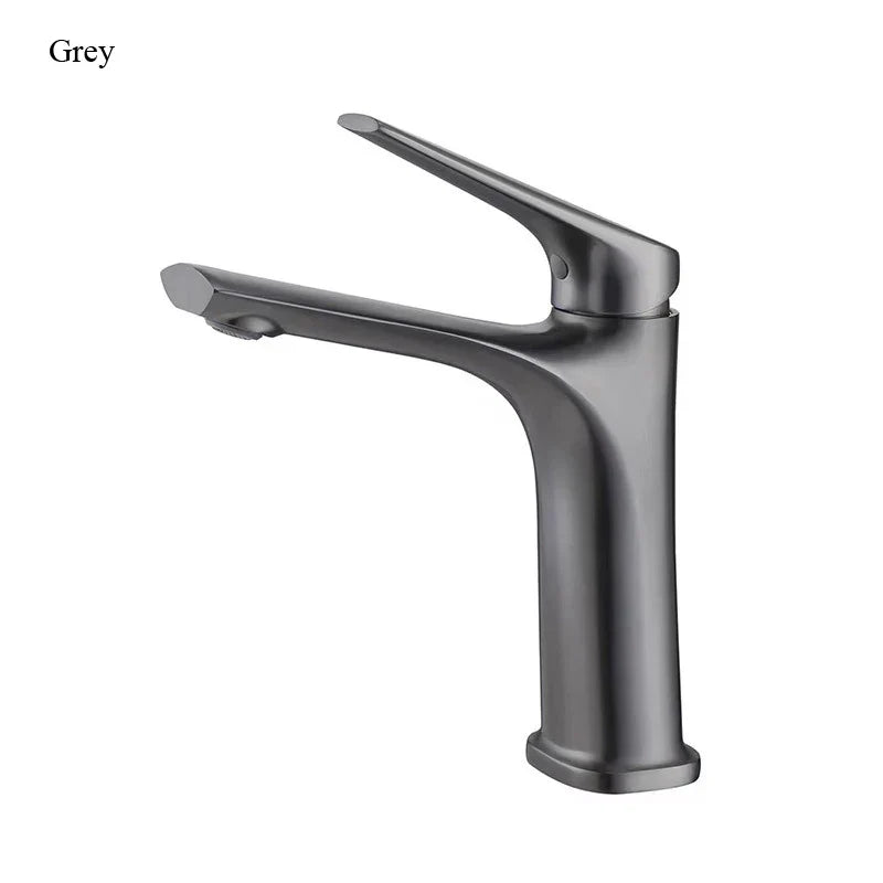 Grifo de lavabo Decorbites™ Oro Negro Cromo para Baño, Mezclador de Agua Caliente y Fría de Una Palanca