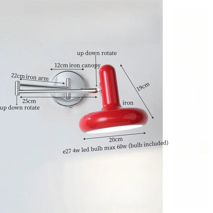 Lámpara de pared LED DecorBites™ de hierro forjado color crema para decoración de dormitorio y sala de estar