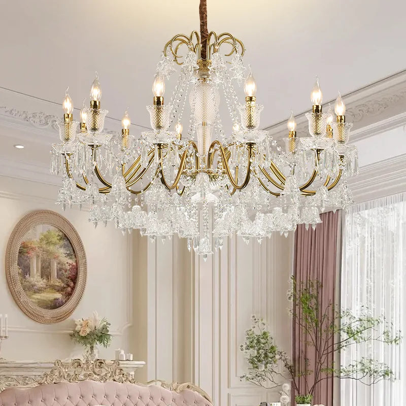 ثريا كريستالية من DecorBites™ باللون الأسود الذهبي لمساحات معيشة أنيقة