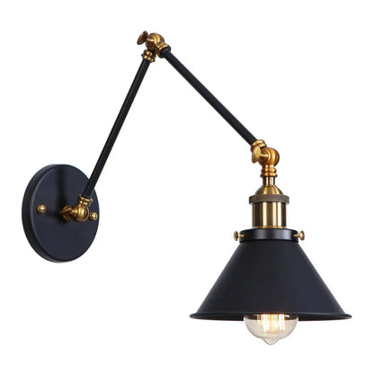Decorbites™ Industrielles Loft-LED-Wandleuchte Schwarz Vintage Schwingarm-Spiegel-Licht
