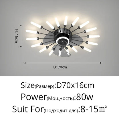 DecorBites™ 2023 Modern Chandelier Ceiling Fan Lights for Living Room Bedroom Upscale Decor