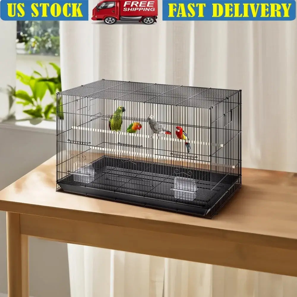 DecorBites™ Large Metal Bird Cage for Cockatiels & Parakeets